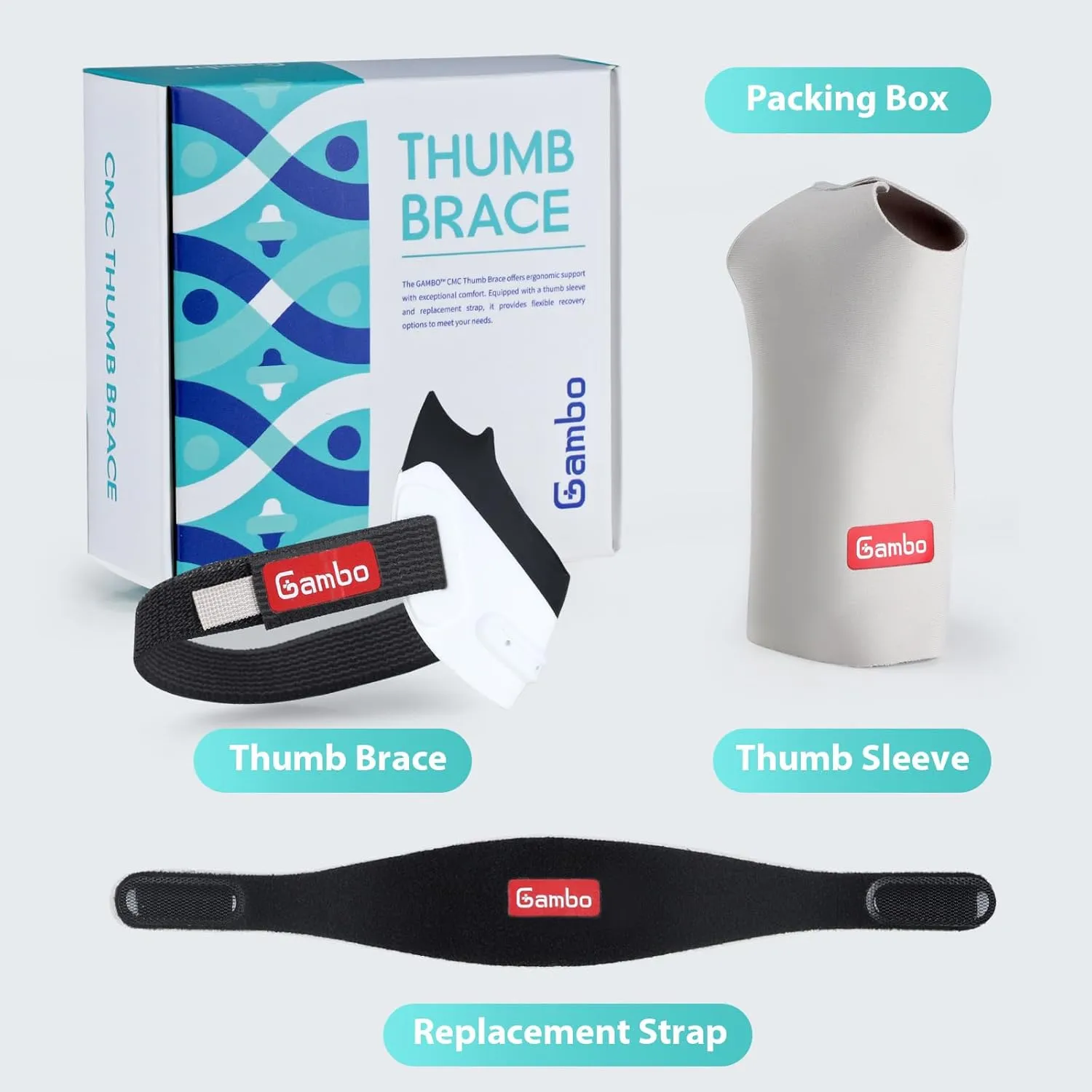 CMC Thumb Brace for Osteoarthritis, Anti-Crack Design for Joint Pain, Tendonitis, and Arthritis Relief - Lightweight Thumb Splint Stabilizer for Active (Small, Left Hand)