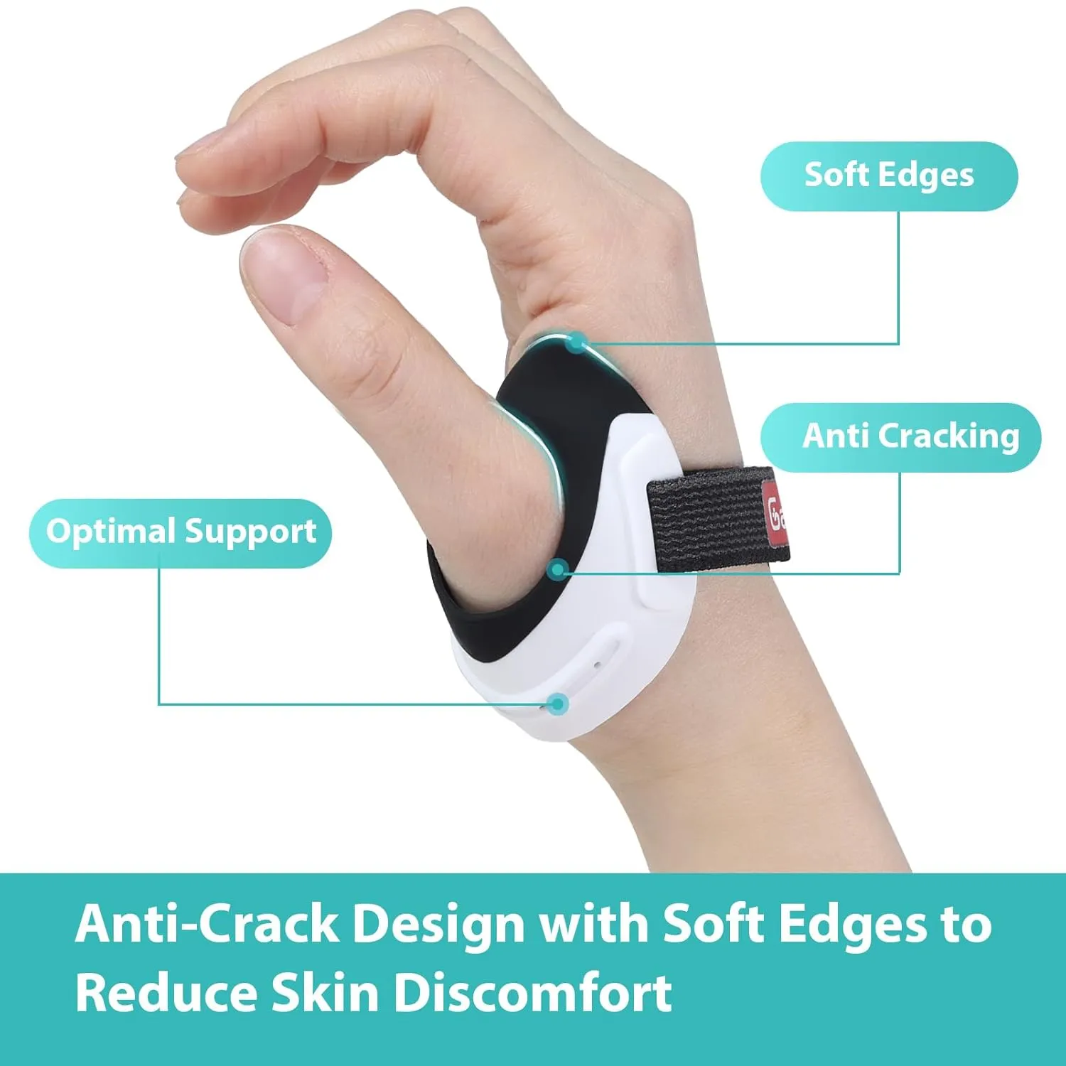 CMC Thumb Brace for Osteoarthritis, Anti-Crack Design for Joint Pain, Tendonitis, and Arthritis Relief - Lightweight Thumb Splint Stabilizer for Active (Small, Left Hand)