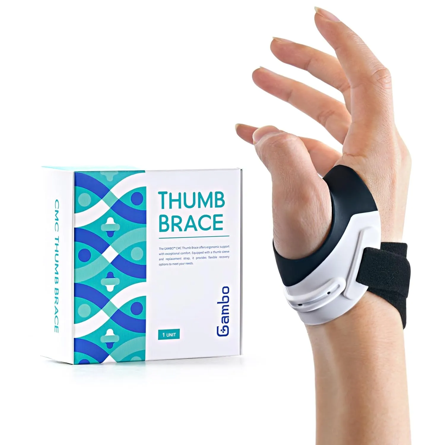 CMC Thumb Brace for Osteoarthritis, Anti-Crack Design for Joint Pain, Tendonitis, and Arthritis Relief - Lightweight Thumb Splint Stabilizer for Active (Small, Left Hand)