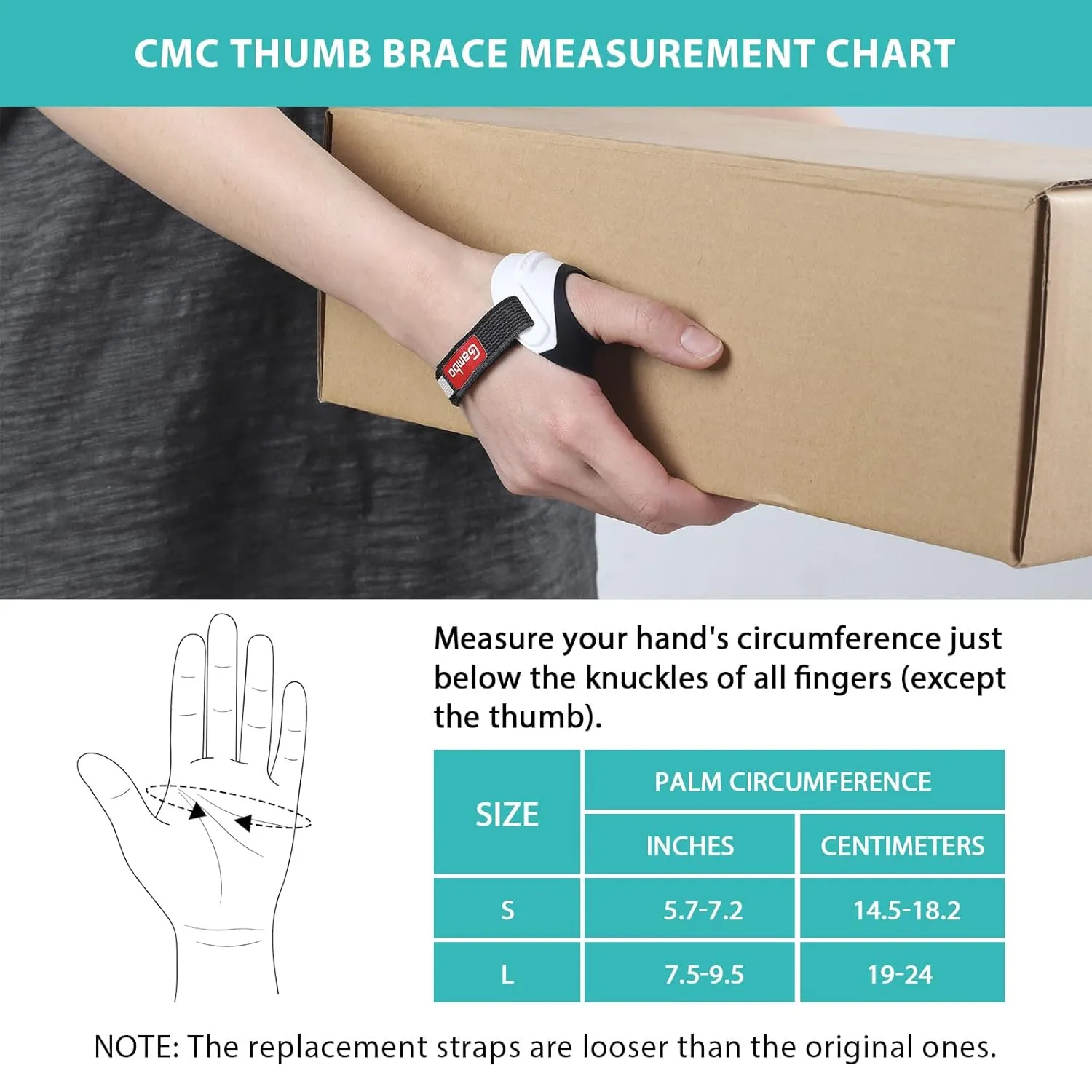 CMC Thumb Brace for Osteoarthritis, Anti-Crack Design for Joint Pain, Tendonitis, and Arthritis Relief - Lightweight Thumb Splint Stabilizer for Active (Small, Left Hand)