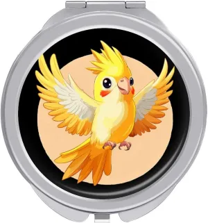 Cockatiel Bird Compact Makeup Mirror Mini Foldable Cosmetic Mirror Portable Travel Mirror for Purse Pocket