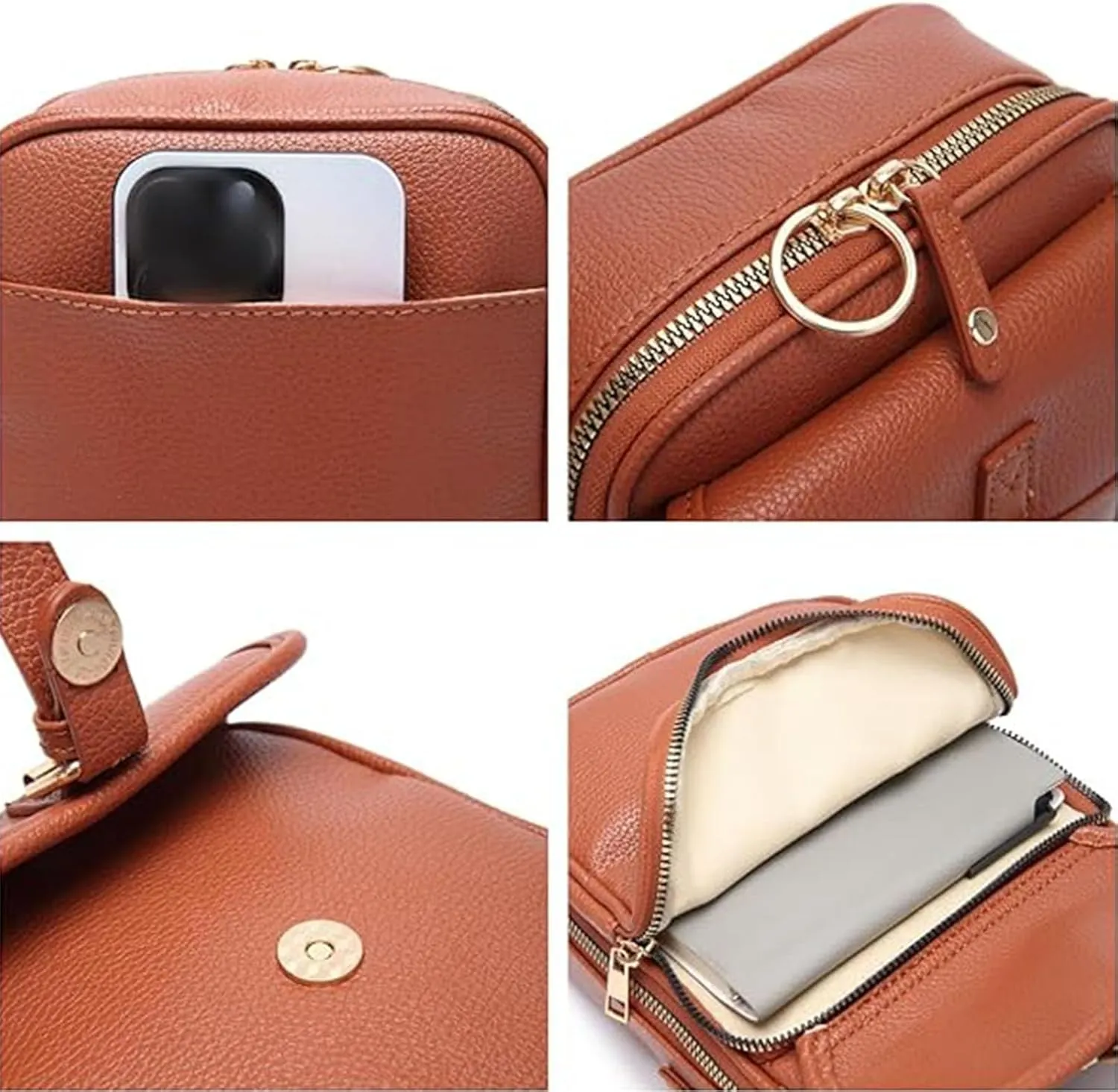 Collaboraten1 Crossbody Leather Bag, Urvashi Crossbody Leather Bag for Women Travel, Vintage Anti-Theft