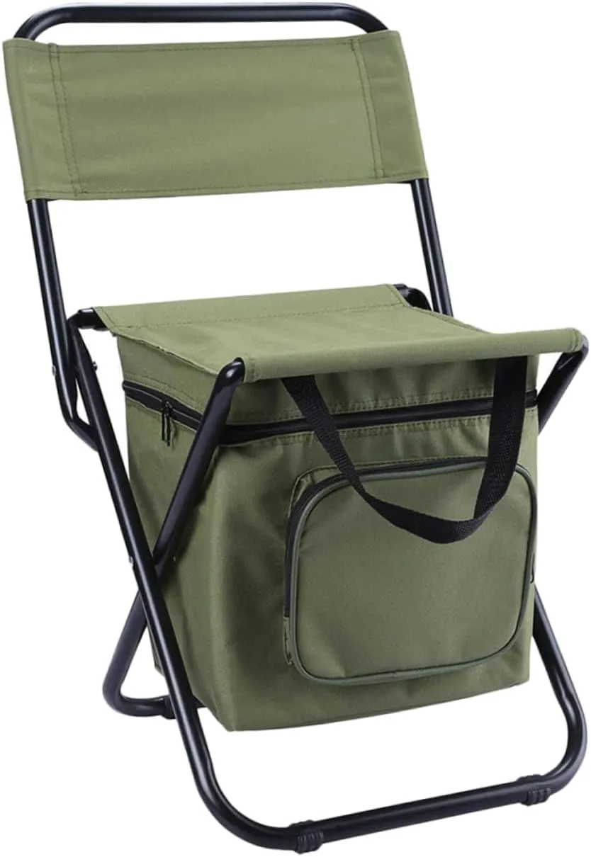 Collapsible Ice Bag Chair with Cooler Portable Folding Camping Chair for Outdoor Activities Lightweight and Ergonomic Design Durable for Fishing Sports Events and Travel