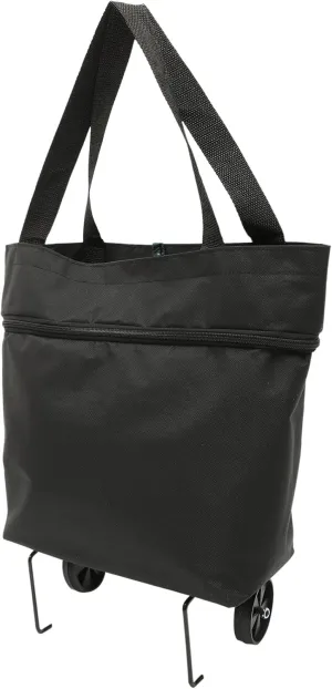 Collapsible Tey Bag with Wheels Foldable Grocery Tote for Outdoor Storage Handles for Shopping Laundry