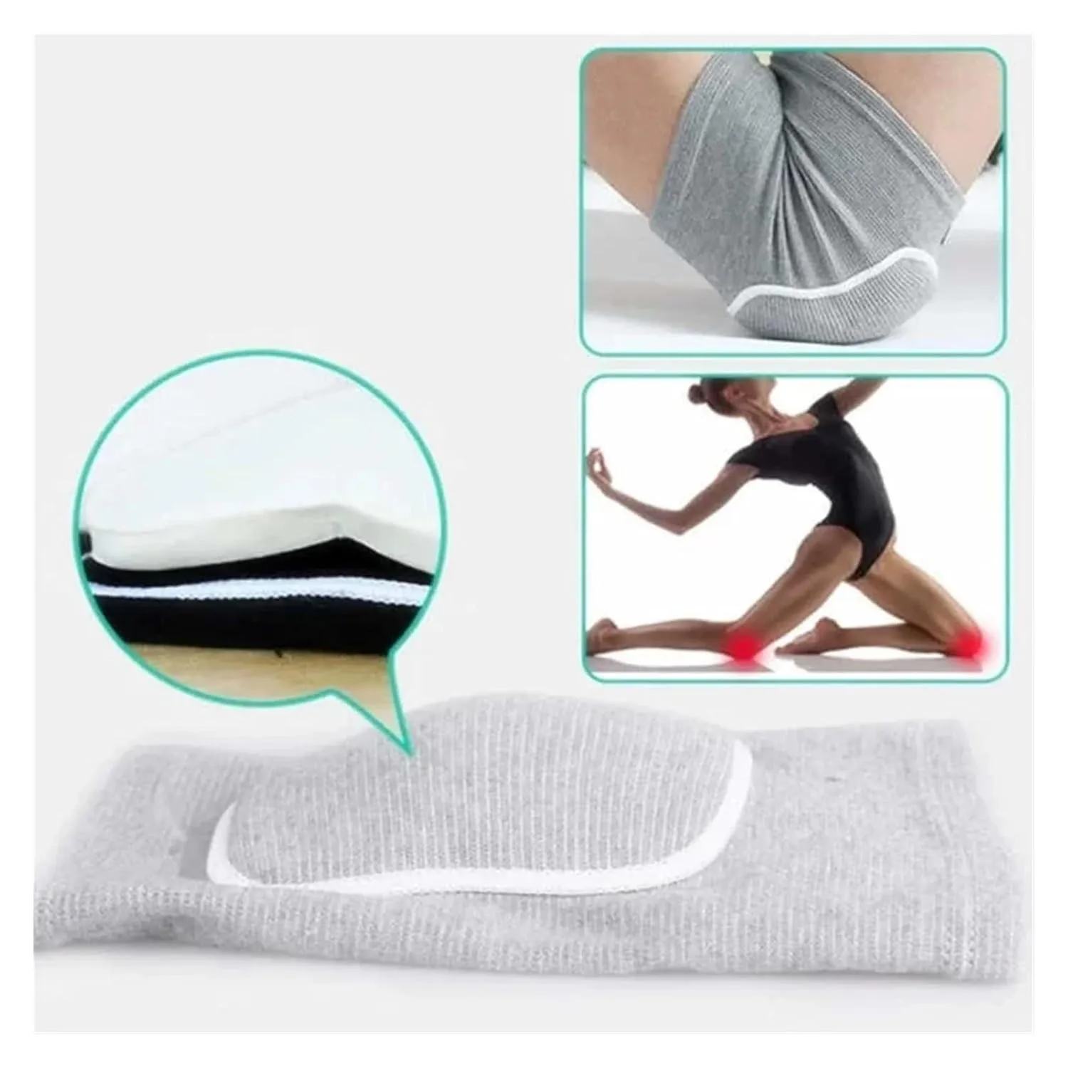 Collision Avoidance Knee Sleeve 2 Pcs Sports Knee Pads Compression Dancing Knee Protector Support Thickened Sponge Volleyball Yoga Knee Brace Adult Kid For Running Cycling Workout Climbing(StyleB pink