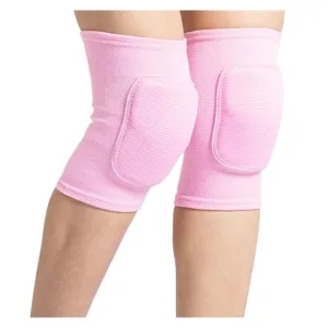 Collision Avoidance Knee Sleeve 2 Pcs Sports Knee Pads Compression Dancing Knee Protector Support Thickened Sponge Volleyball Yoga Knee Brace Adult Kid For Running Cycling Workout Climbing(StyleB pink