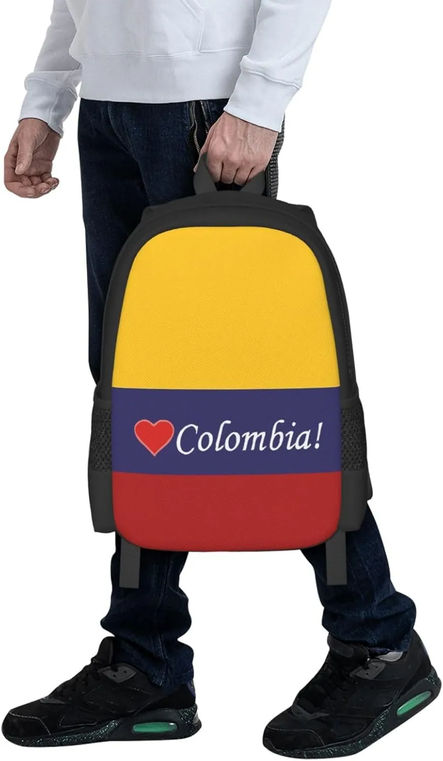 Colombian Colombia Flag Casual Backpack Large Capacity Backpacks 15 Inch Laptop Back Pack Travel Rucksack Daypack Commuter Bags with Adjustable Strap for Camping