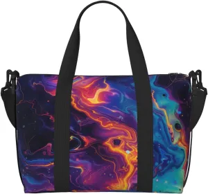 colorful abstract print Travel Duffel Bag, Sports Tote Gym Bag, Swim Pool Bag Large Shoulder Tote Bag for Beach Weekender
