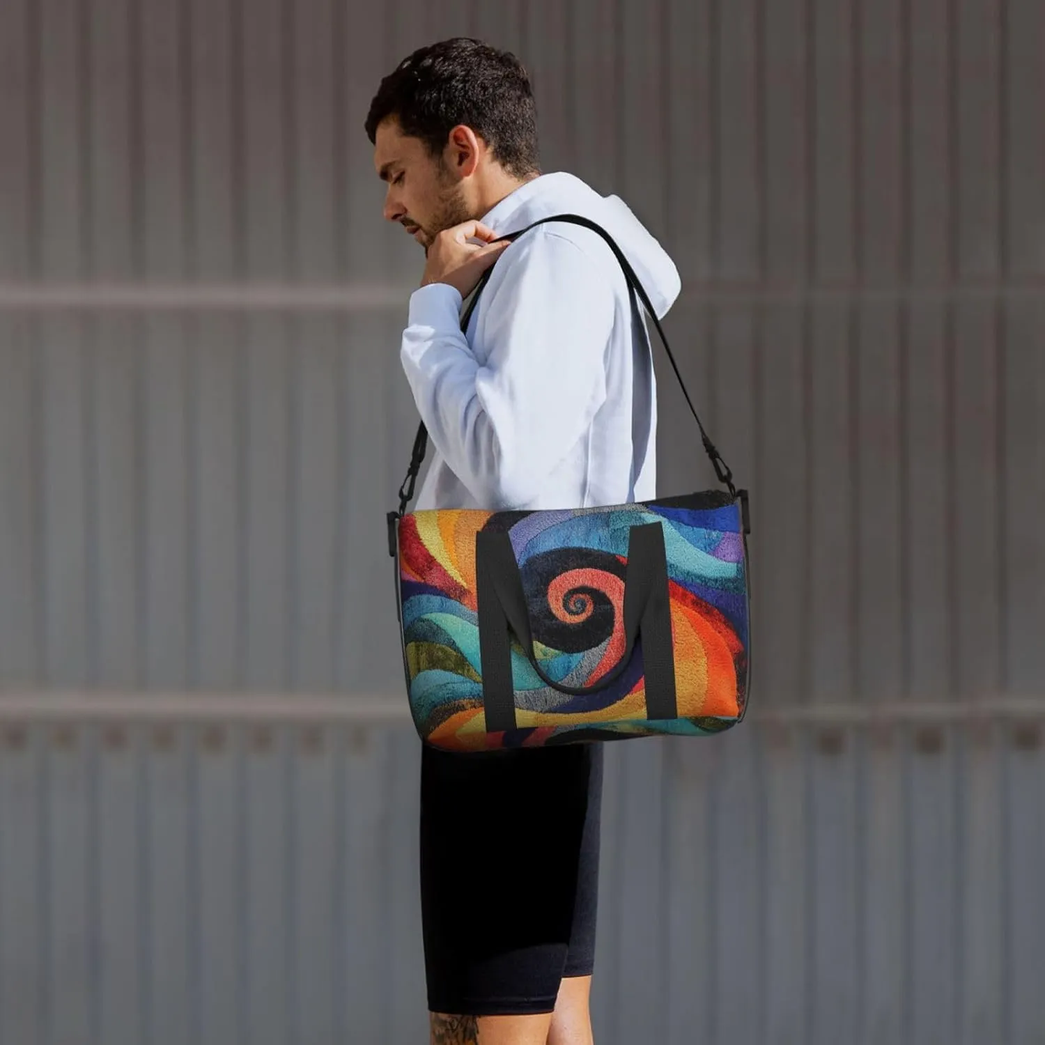 Colorful art print Travel Duffel Bag, Sports Tote Gym Bag, Swim Pool Bag Large Shoulder Tote Bag for Beach Weekender