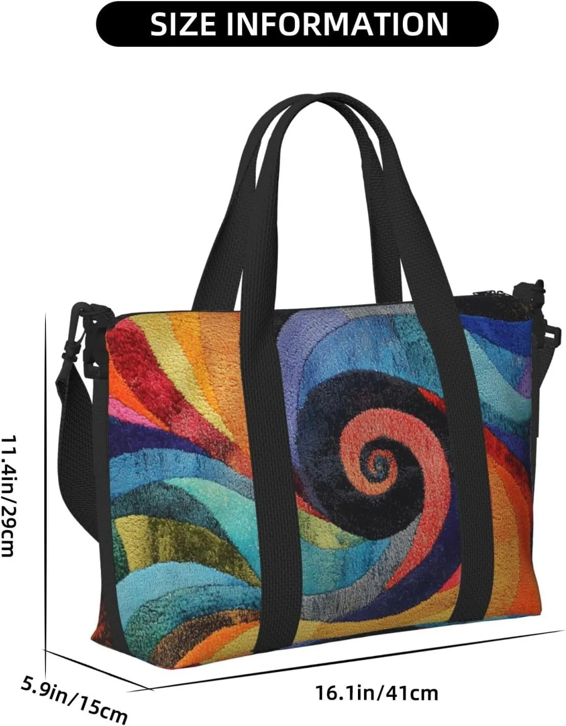 Colorful art print Travel Duffel Bag, Sports Tote Gym Bag, Swim Pool Bag Large Shoulder Tote Bag for Beach Weekender