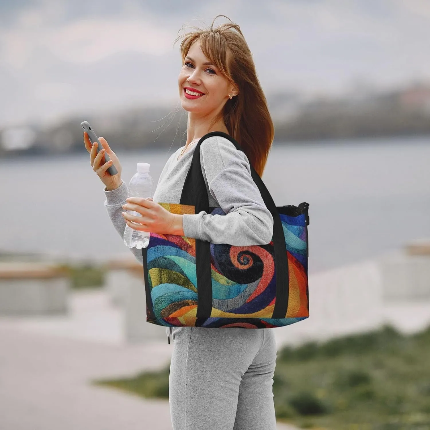Colorful art print Travel Duffel Bag, Sports Tote Gym Bag, Swim Pool Bag Large Shoulder Tote Bag for Beach Weekender