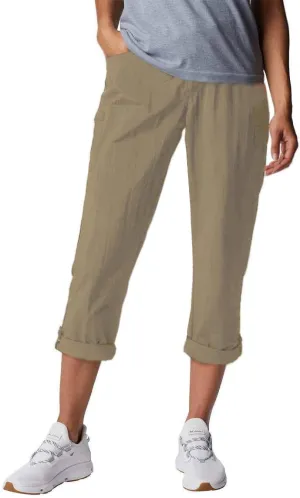 Columbia Women's Straight Leg Cargo Capri Roll Up Pants (US, Alpha, Medium, Regular, Regular, British Tan)