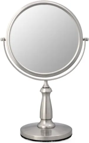 Compact Vanity Mirror Cosmetic Mirror Metal Double-Sided Magnifying Desktop Vanity Mirror Home Bedroom Bathroom Flip Vanity Mirror Salon Hairdressing Mirror