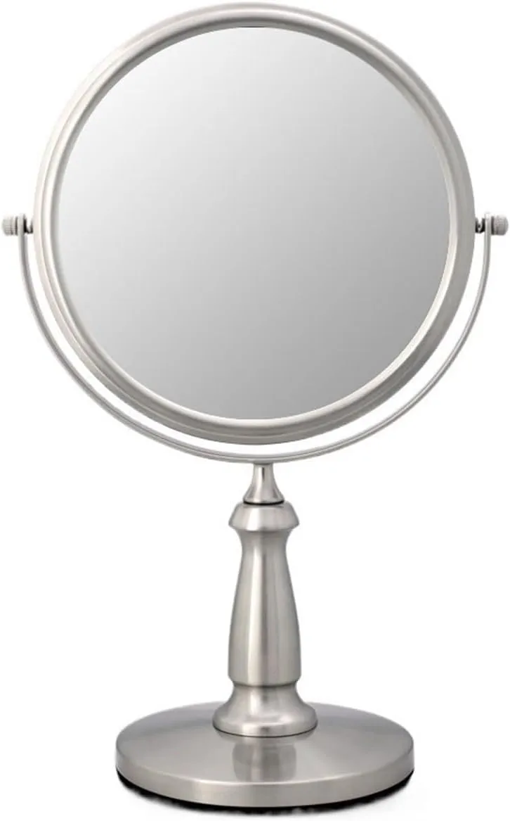 Compact Vanity Mirror Cosmetic Mirror Metal Double-Sided Magnifying Desktop Vanity Mirror Home Bedroom Bathroom Flip Vanity Mirror Salon Hairdressing Mirror