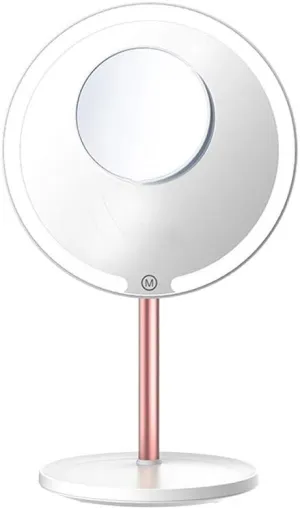 Compact Vanity Mirror LED Makeup Mirror Desktop with Light Fill Light Beauty Mirror Desktop Dressing Foldable Bedroom Portable Mirror Salon Hairdressing Mirror (Color : B)