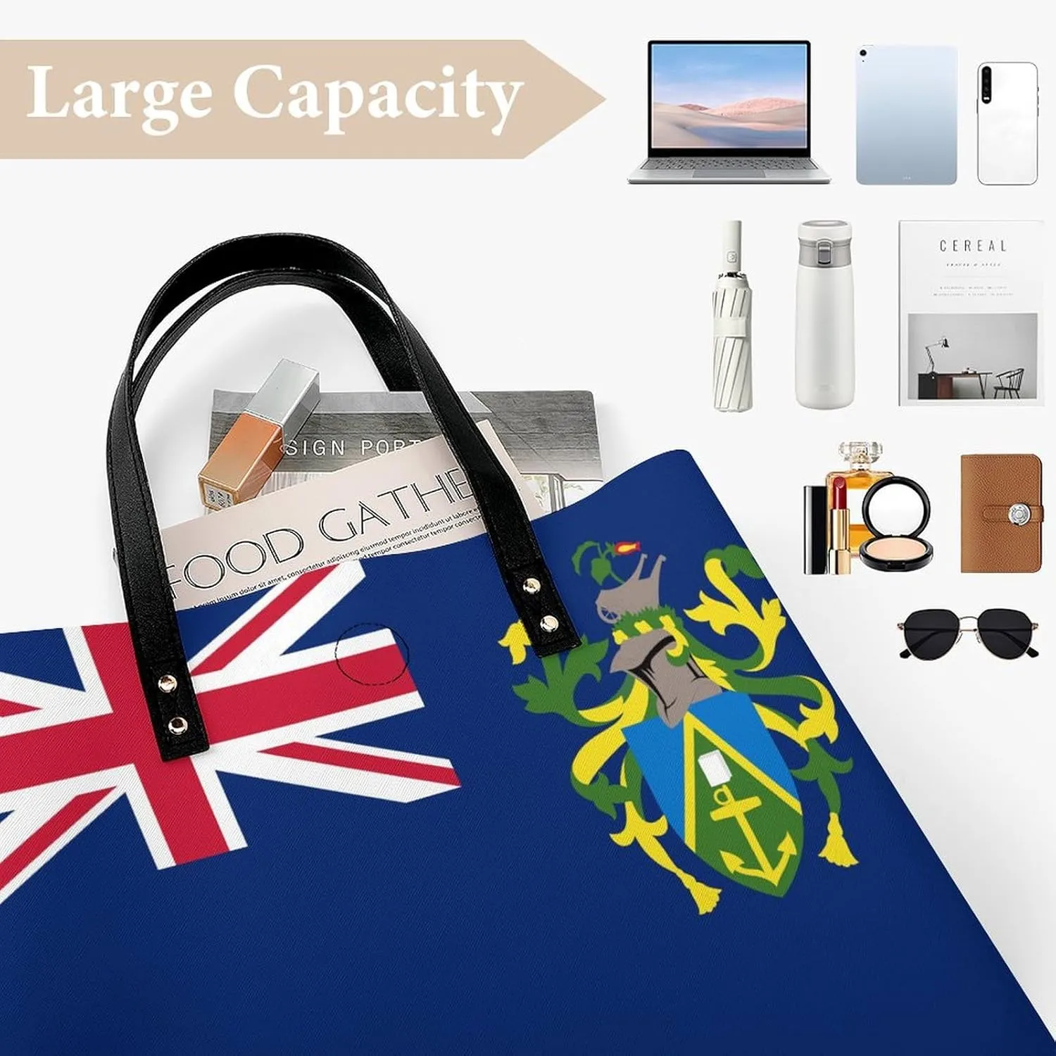 Congo Flag Women's Elegant Shoulder Bag Large Capacity Leather Tote for Casual Outings