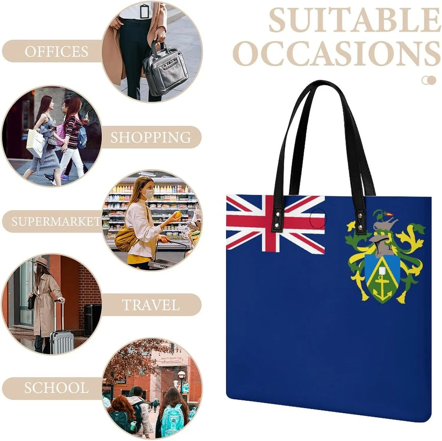 Congo Flag Women's Elegant Shoulder Bag Large Capacity Leather Tote for Casual Outings