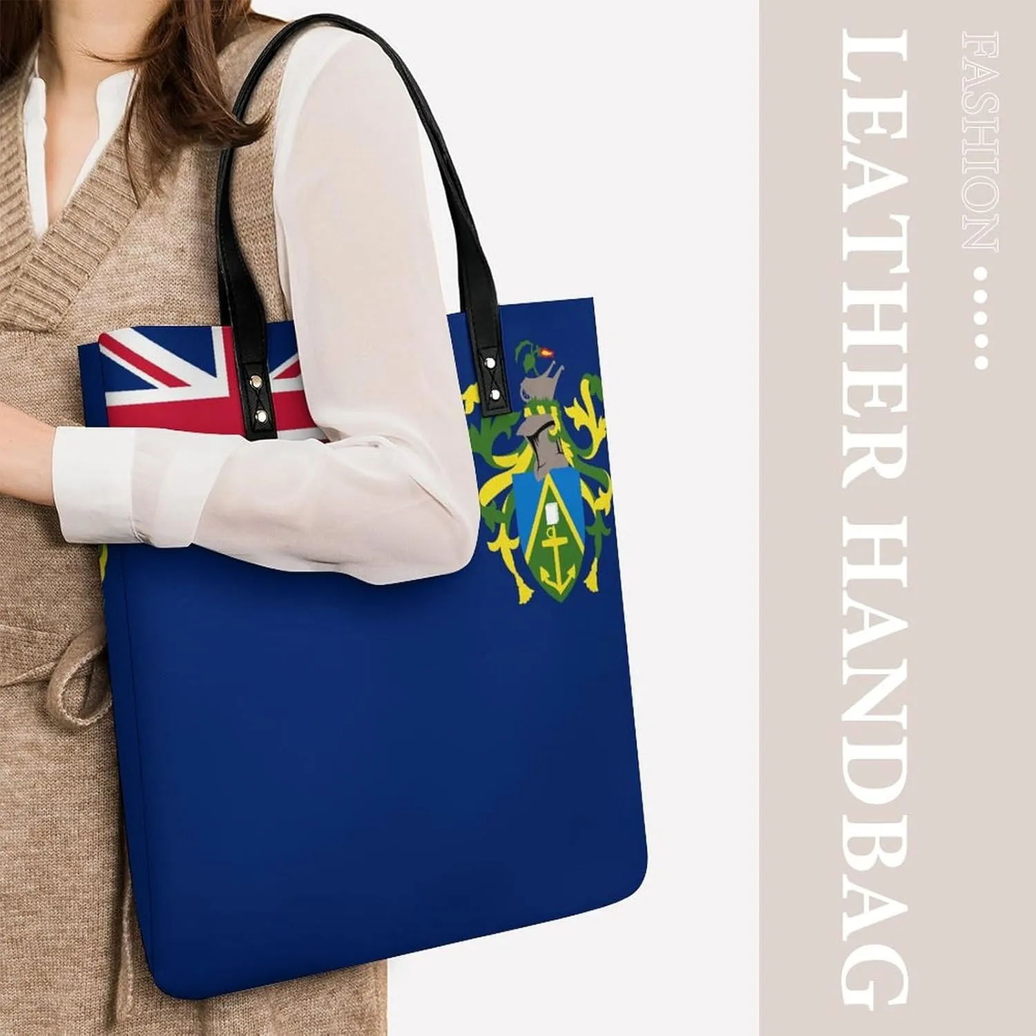 Congo Flag Women's Elegant Shoulder Bag Large Capacity Leather Tote for Casual Outings