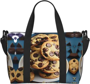 Cookies Food Chocolate Chips Biscuits print Travel Duffel Bag,workout duffel bag, overnight shoulder Bag,Weekender Bag for Women Men