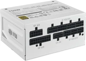 Cooler Master V750 SFX Gold White ATX ITX Full Modular Power Supply, ATX 3.1 90° 12VHPWR|450W PCIe 5.1, 750W 80Plus Gold, Supports RTX 5070 Ti|RX 9070 XT, Customized Cable, 100mm|3.9", 10-Year