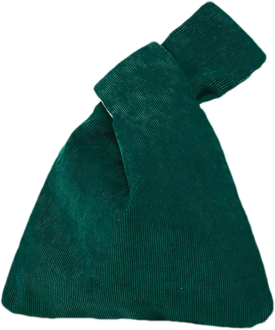 Corduroy Wristlet Wallet for Women Portable Wrist Bag Sleeve-Knot-Pouch (Very Small Size)