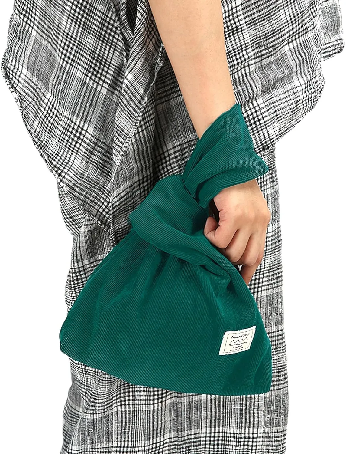Corduroy Wristlet Wallet for Women Portable Wrist Bag Sleeve-Knot-Pouch (Very Small Size)