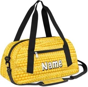 Corncob Pattern Funny Personalized Kids Duffle Custom Duffel Bag for Boy Girls Overnight Bag Mini Gym Duffle Bag 18.5 Inch Weekender Bag for Kids Travel Sport Duffle Bag