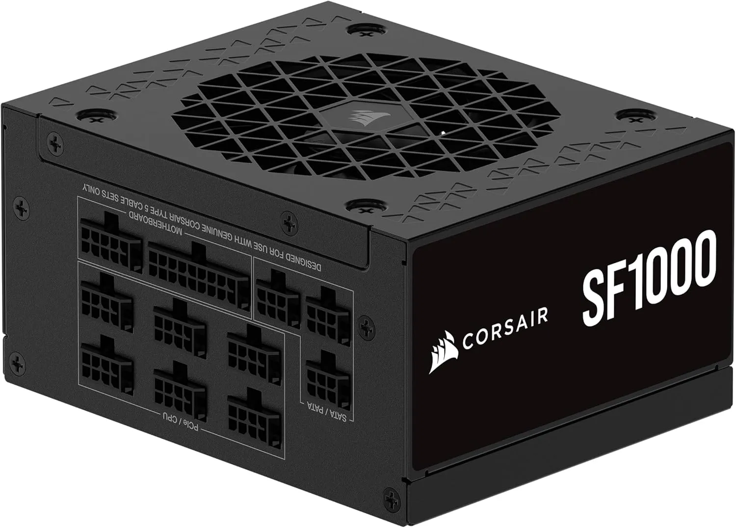 CORSAIR SF1000 (2024) Fully Modular Low Noise 80 Plus Platinum ATX Power Supply – 3.0 Compliant – PCIe 5.0 Ready – SFX-to-ATX Bracket Included – Black