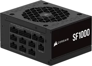 CORSAIR SF1000 (2024) Fully Modular Low Noise 80 Plus Platinum ATX Power Supply – 3.0 Compliant – PCIe 5.0 Ready – SFX-to-ATX Bracket Included – Black