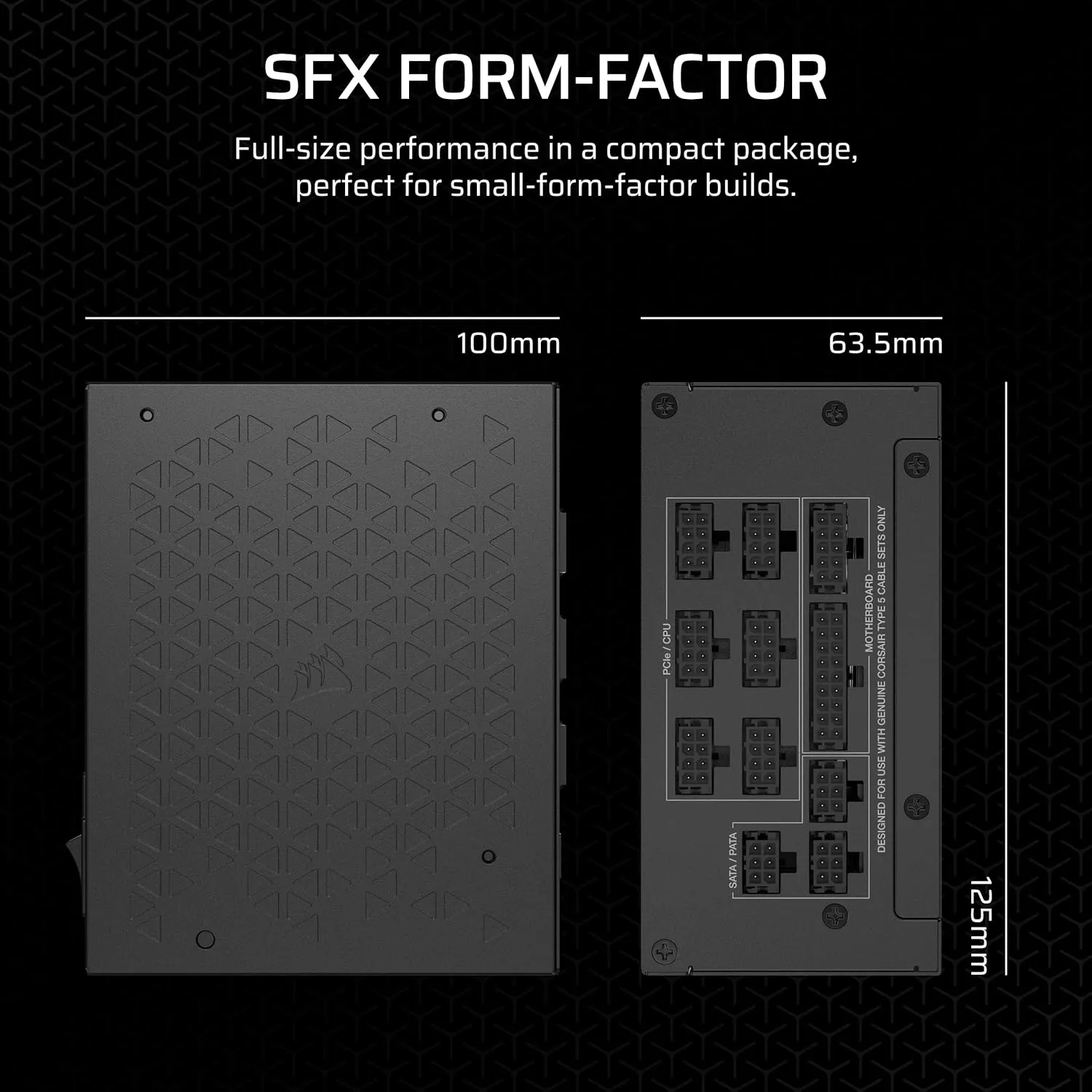 CORSAIR SF1000 (2024) Fully Modular Low Noise 80 Plus Platinum ATX Power Supply – 3.0 Compliant – PCIe 5.0 Ready – SFX-to-ATX Bracket Included – Black