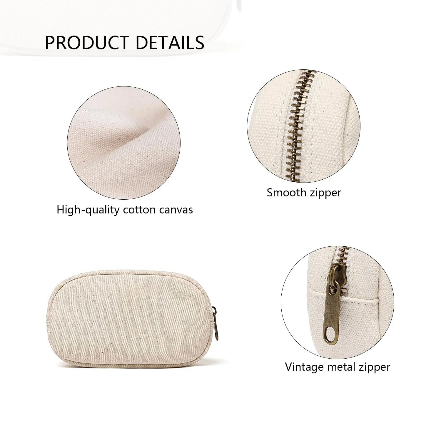 Cosmetic Bag Travel Makeup Pouch for Women Zip Up Makeup Bag Stylish and Compact