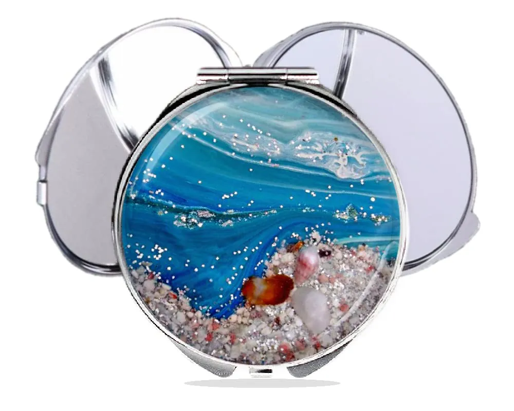 cosmetic makeup mirror personalized gift, travel handheld mirror, portable compact mirror (STYLE C)