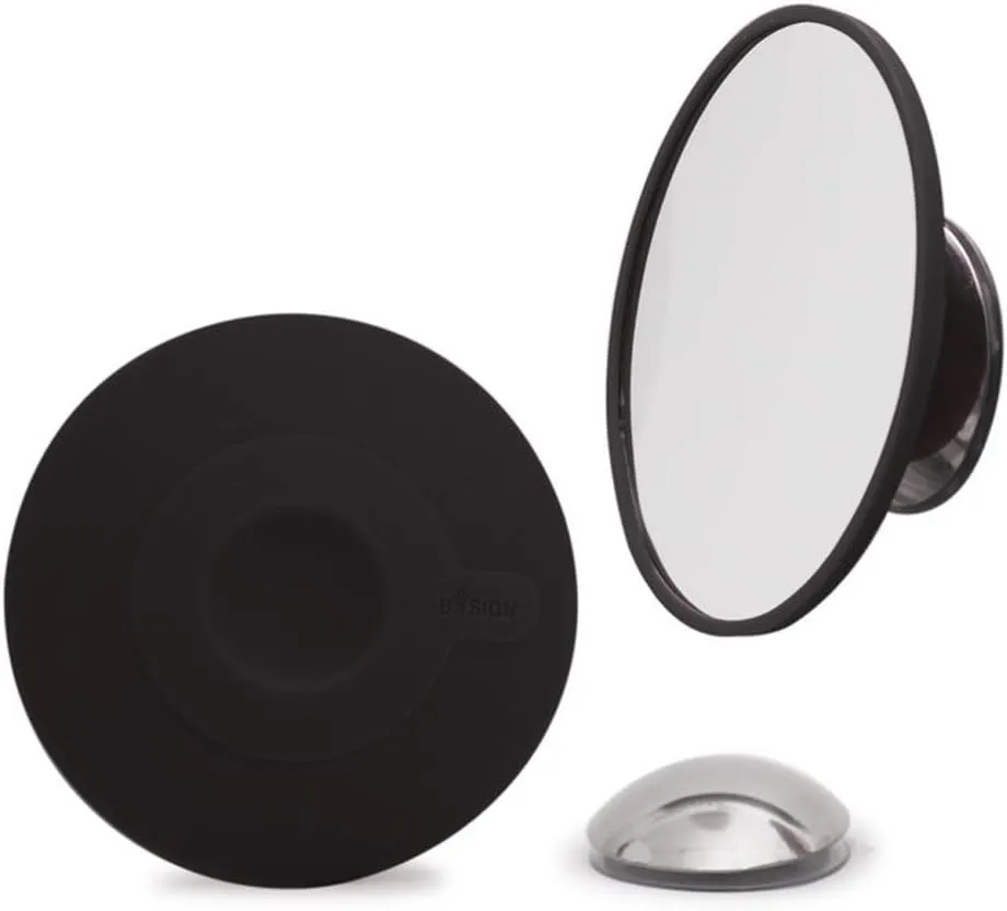 Cosmetic Mirror 15 x Magnification with Magnetic Extension Bar, Black
