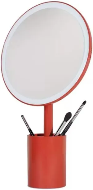 Cosmetic Mirror Pen Holder Mirror Desktop Desktop Makeup Mirror with Light Dormitory Portable Dressing Beauty Mirror Make Up Mirrors (Color : A, Size : Small) (A Small) (B Small)