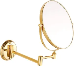 Cosmetic Mirror Wall Mounted, Two-Sided Swivel Vanity Mirror,Ideal for Everyday Shaving and Makeup,Gold_6 inch(6 inch)