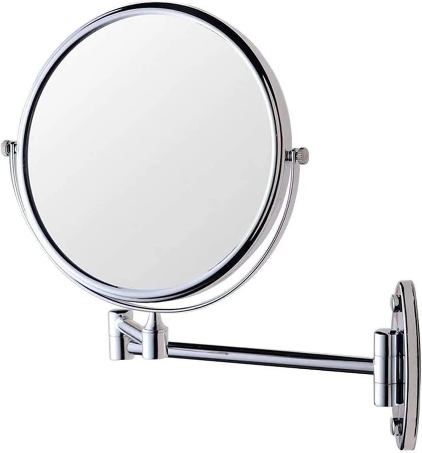 Cosmetic Vanity Mirror All-Copper Makeup Mirror 8-inch Simple Wall-Mounted 3 Times Magnifying Mirror 360 Degree Swivel Vanity
