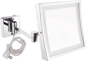 Cosmetic Vanity Mirror Lighted Makeup Mirror Square 8 Inch Led Makeup Mirror Bathroom Mirror Bathroom Wall Mounted Stainless Steel