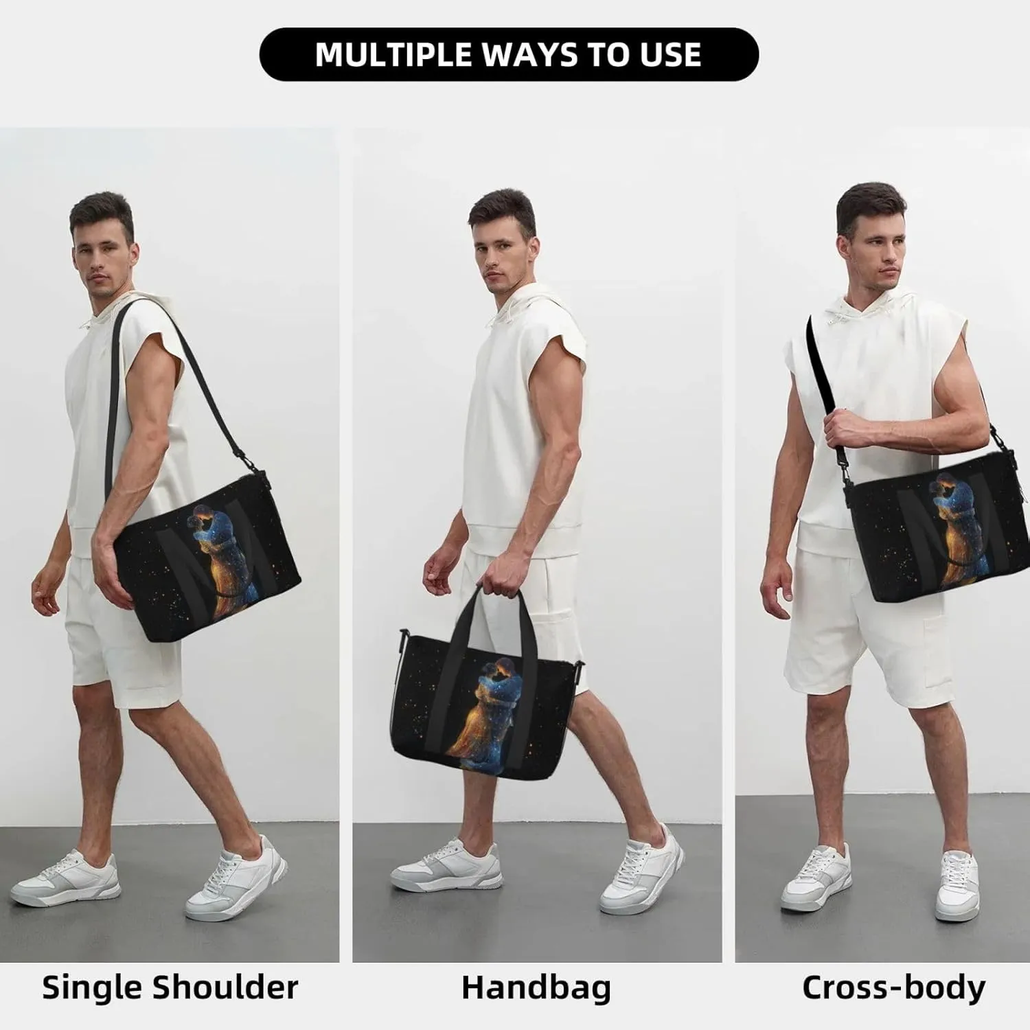 couple hugging each other print Travel Duffel Bag, Sports Tote Gym Bag, Swim Pool Bag Large Shoulder Tote Bag for Beach Weekender, 202-406-121