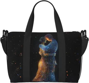 couple hugging each other print Travel Duffel Bag, Sports Tote Gym Bag, Swim Pool Bag Large Shoulder Tote Bag for Beach Weekender, 202-406-121