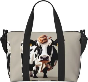 Cow Black And White Spot Print Versatile Gym Sports Bag,Companion For Your Journeys And Fitness Routines