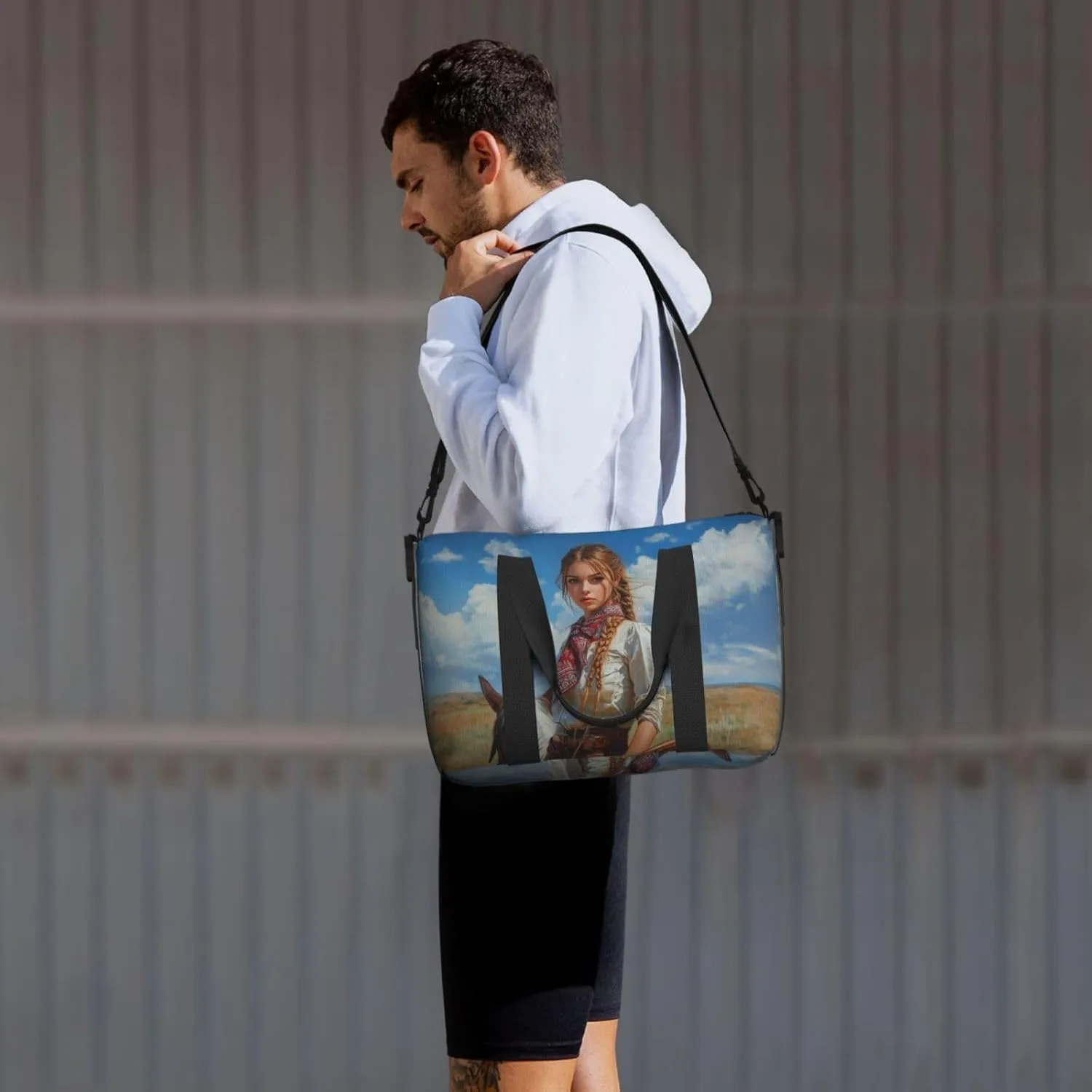 cowgirl print Travel Duffel Bag, Sports Tote Gym Bag, Swim Pool Bag Large Shoulder Tote Bag for Beach Weekender