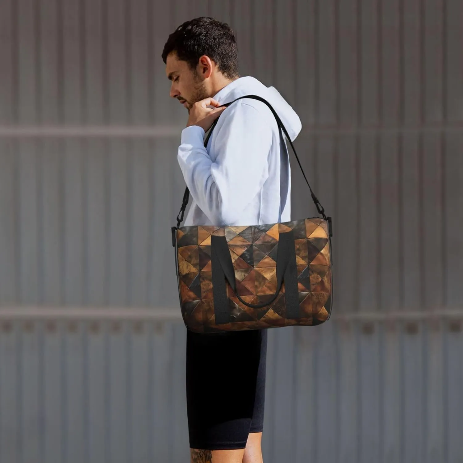 cowhide print Travel Duffel Bag, Sports Tote Gym Bag, Swim Pool Bag Large Shoulder Tote Bag for Beach Weekender