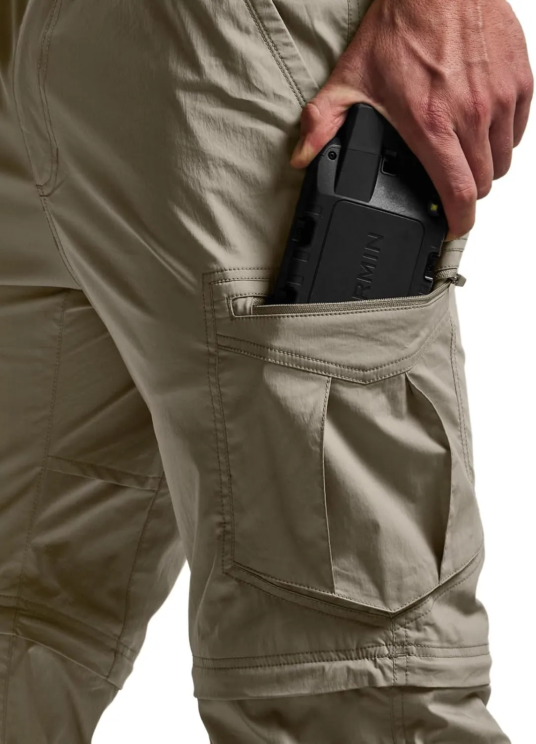 CQR Men's Convertible Cargo Tactical Pants, Water Resistant Outdoor Hiking Pants, Zip Off Lightweight Stretch Work Pants