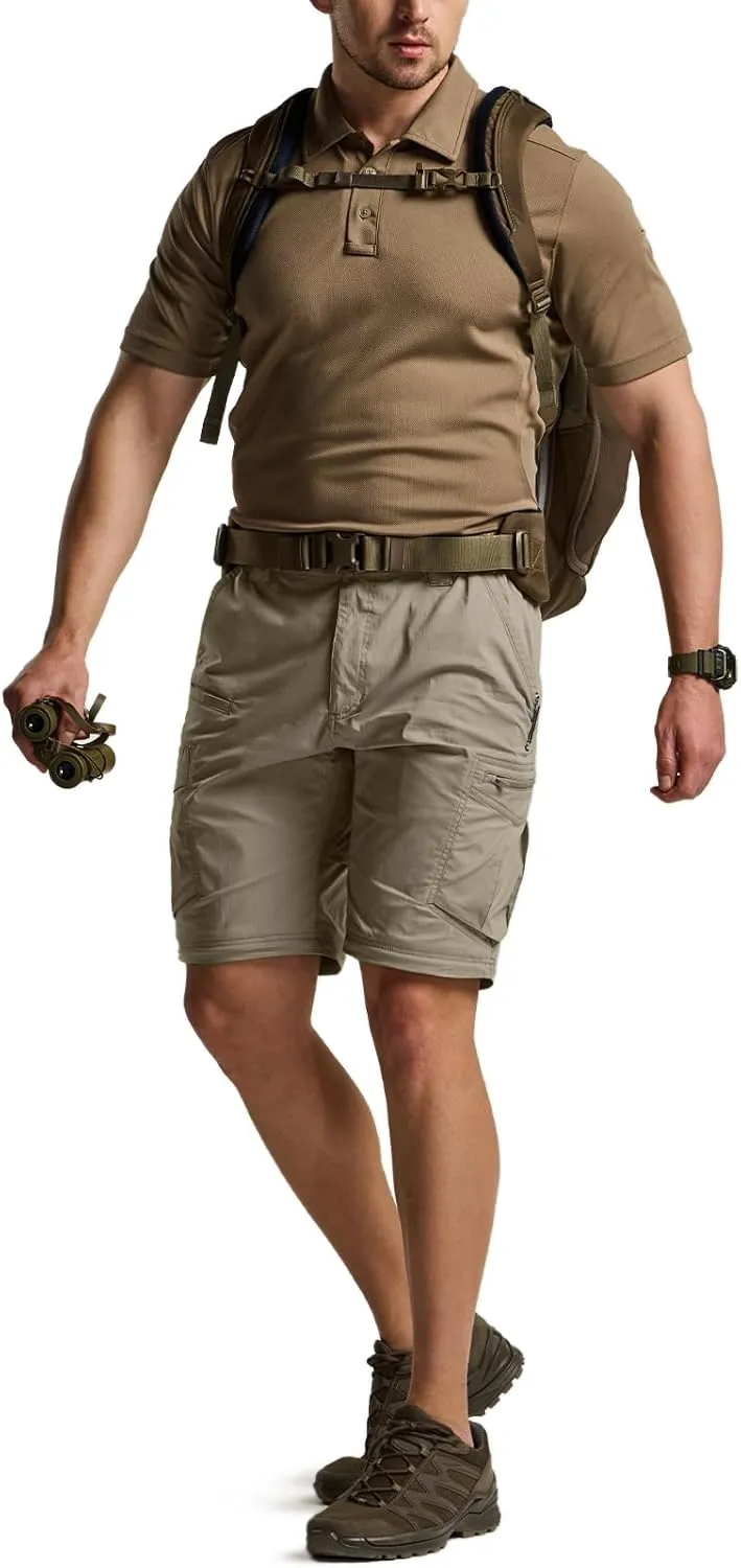 CQR Men's Convertible Cargo Tactical Pants, Water Resistant Outdoor Hiking Pants, Zip Off Lightweight Stretch Work Pants