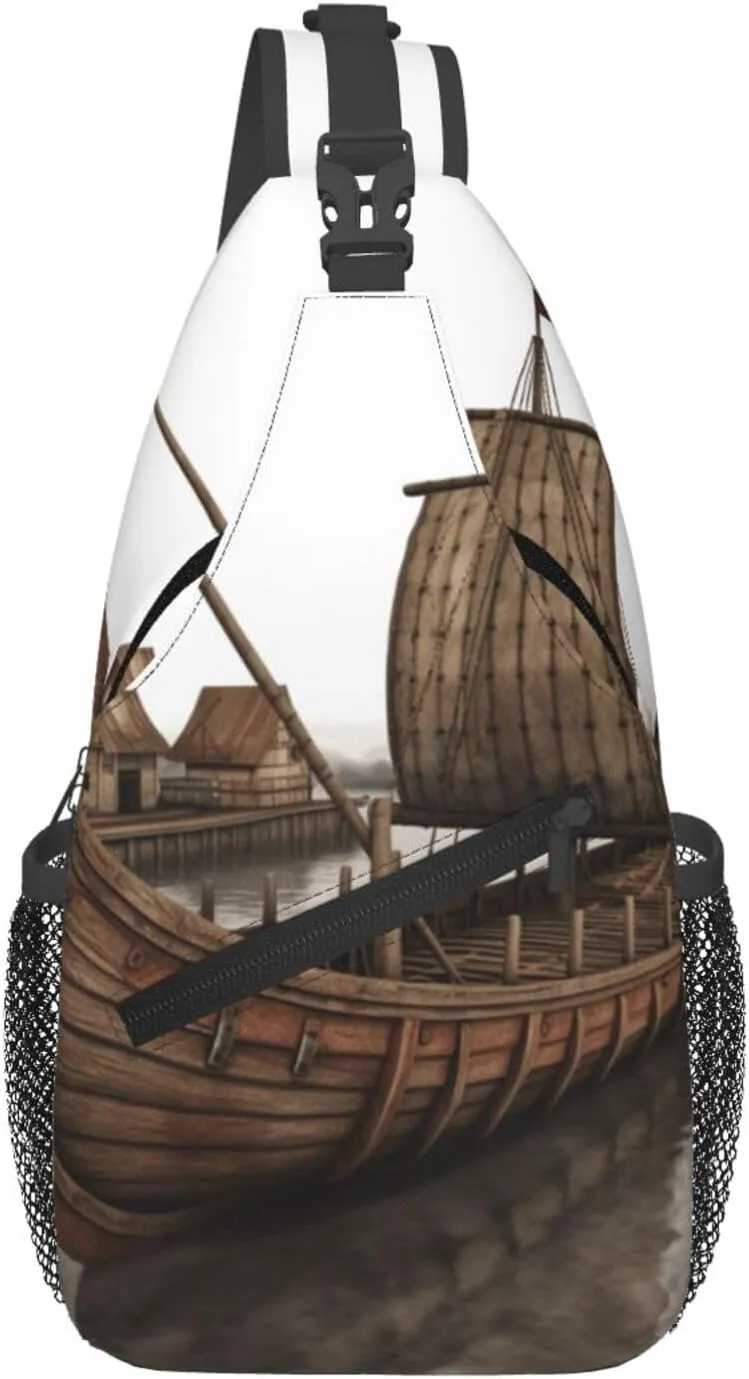 Cross Chest Bag Diagonally Sling Backpack Crossbody Shoulder Bag Owl Tree Branches Sling Bag Travel Hiking Daypack