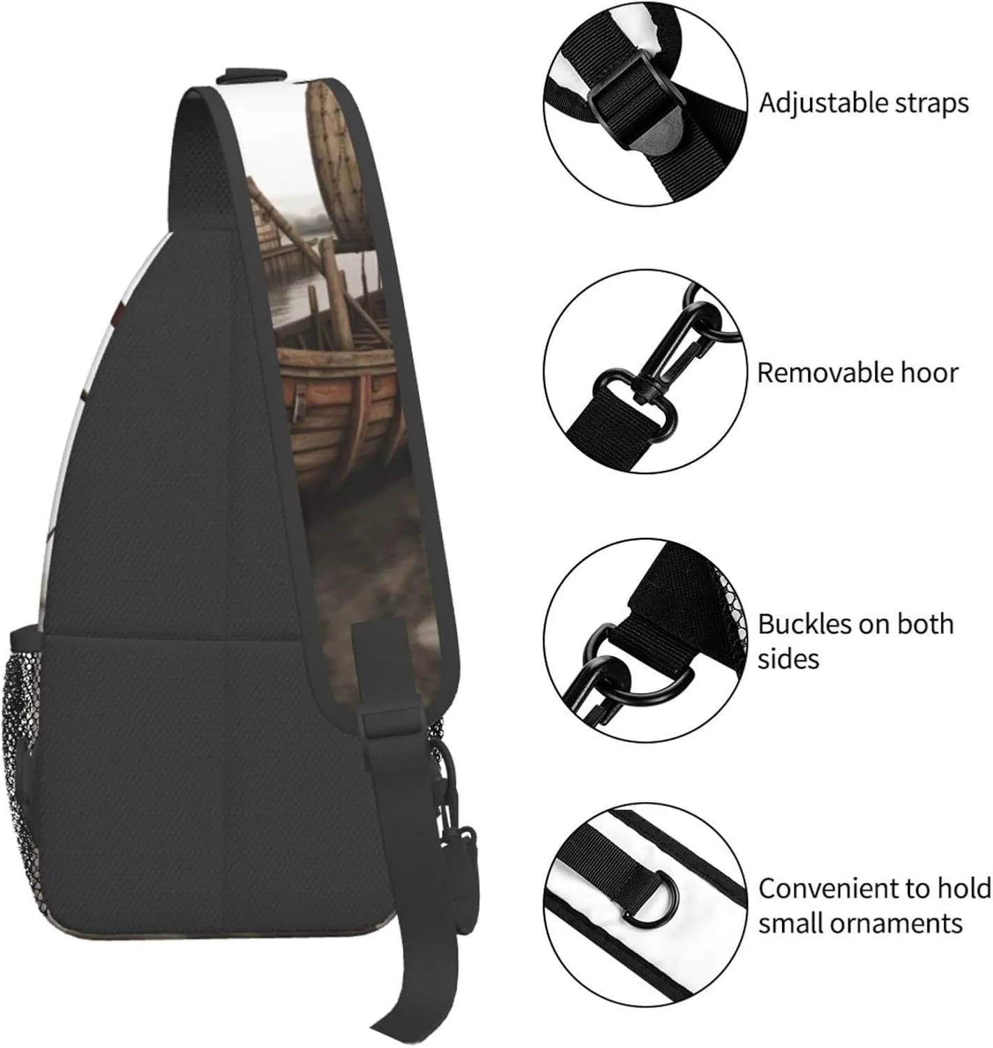Cross Chest Bag Diagonally Sling Backpack Crossbody Shoulder Bag Owl Tree Branches Sling Bag Travel Hiking Daypack