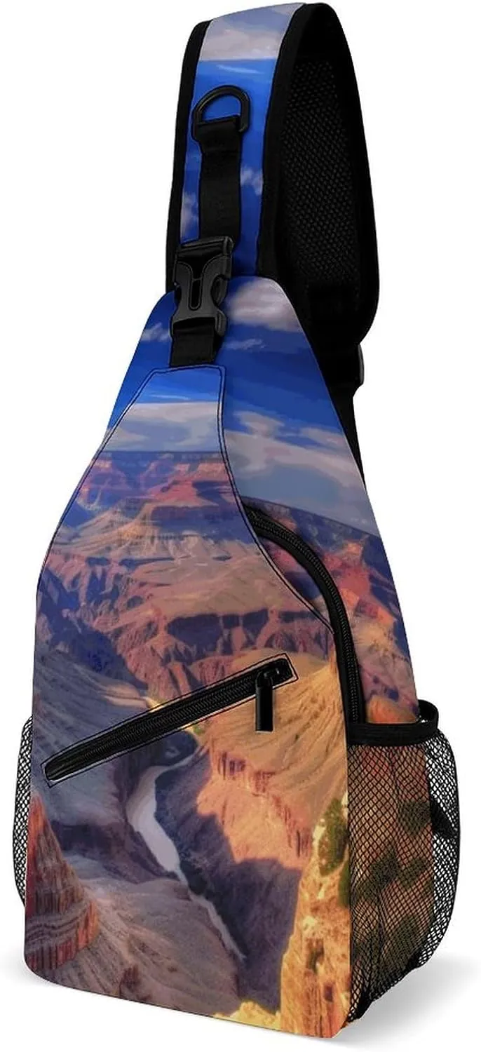 Cross Chest Bag Diagonally Sling Backpack Crossbody Shoulder Bags Beauty Grand Canyon Sling Bag Travel Hiking Daypack