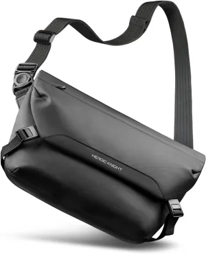 Crossbody Bag for Men Messenger Sling Bag with Quick-adjust Strap Water-resistant Casual Shoulder Bag Everyday Carry On Large Chest Pack for Travel Daily Use Cycling Hiking, Black