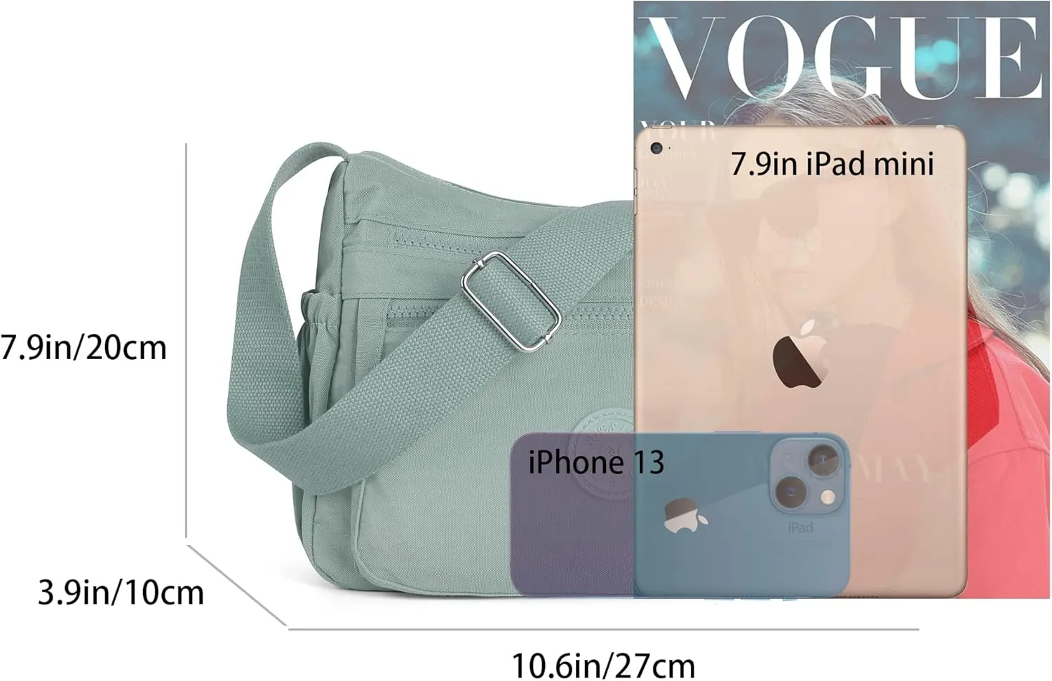 Crossbody Bags for Women Waterproof Tote Bag Casual Nylon Purse Handbag RFID Lightweight Messenger Bag
