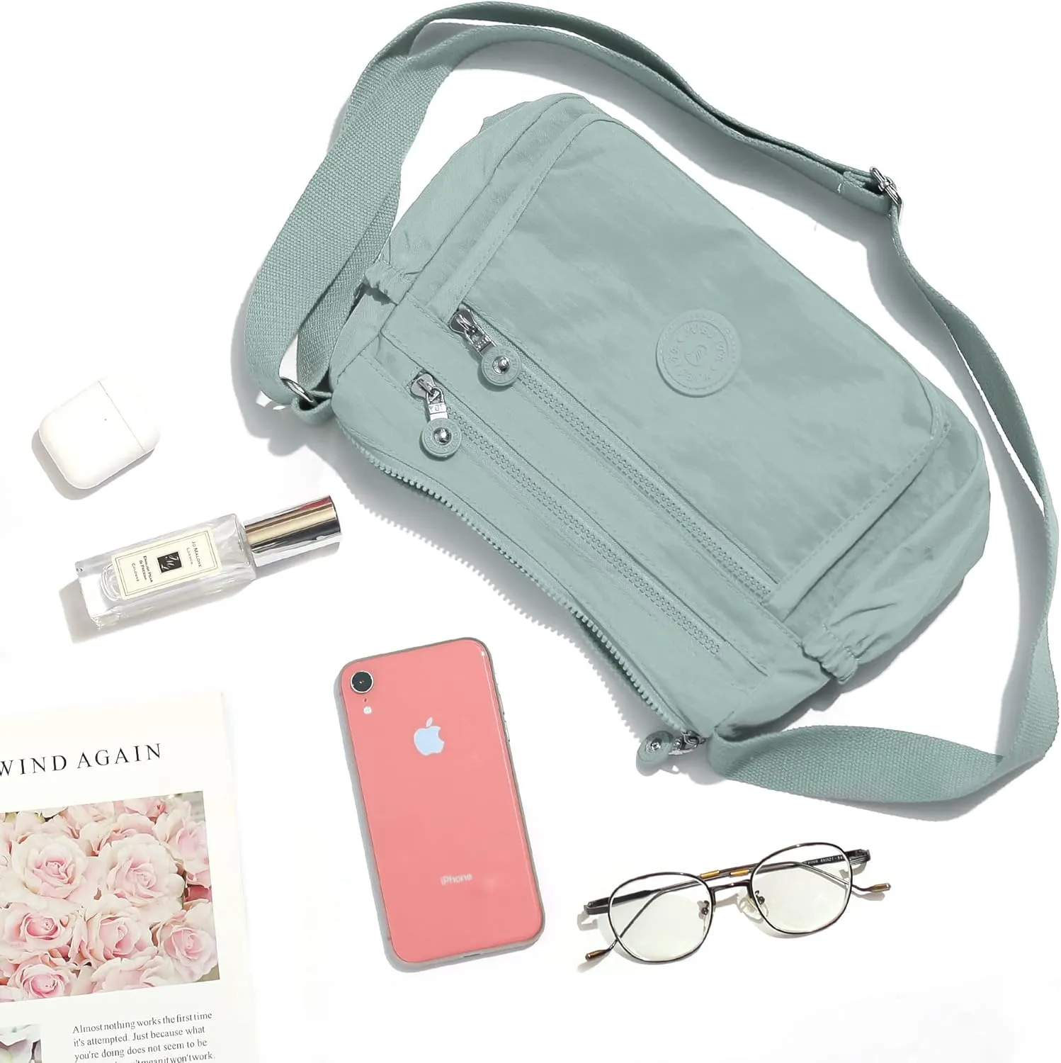 Crossbody Bags for Women Waterproof Tote Bag Casual Nylon Purse Handbag RFID Lightweight Messenger Bag
